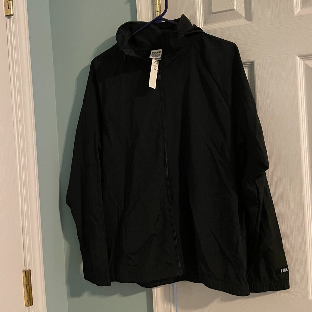 PINK Victoria's Secret Raincoat S/M Black NWT